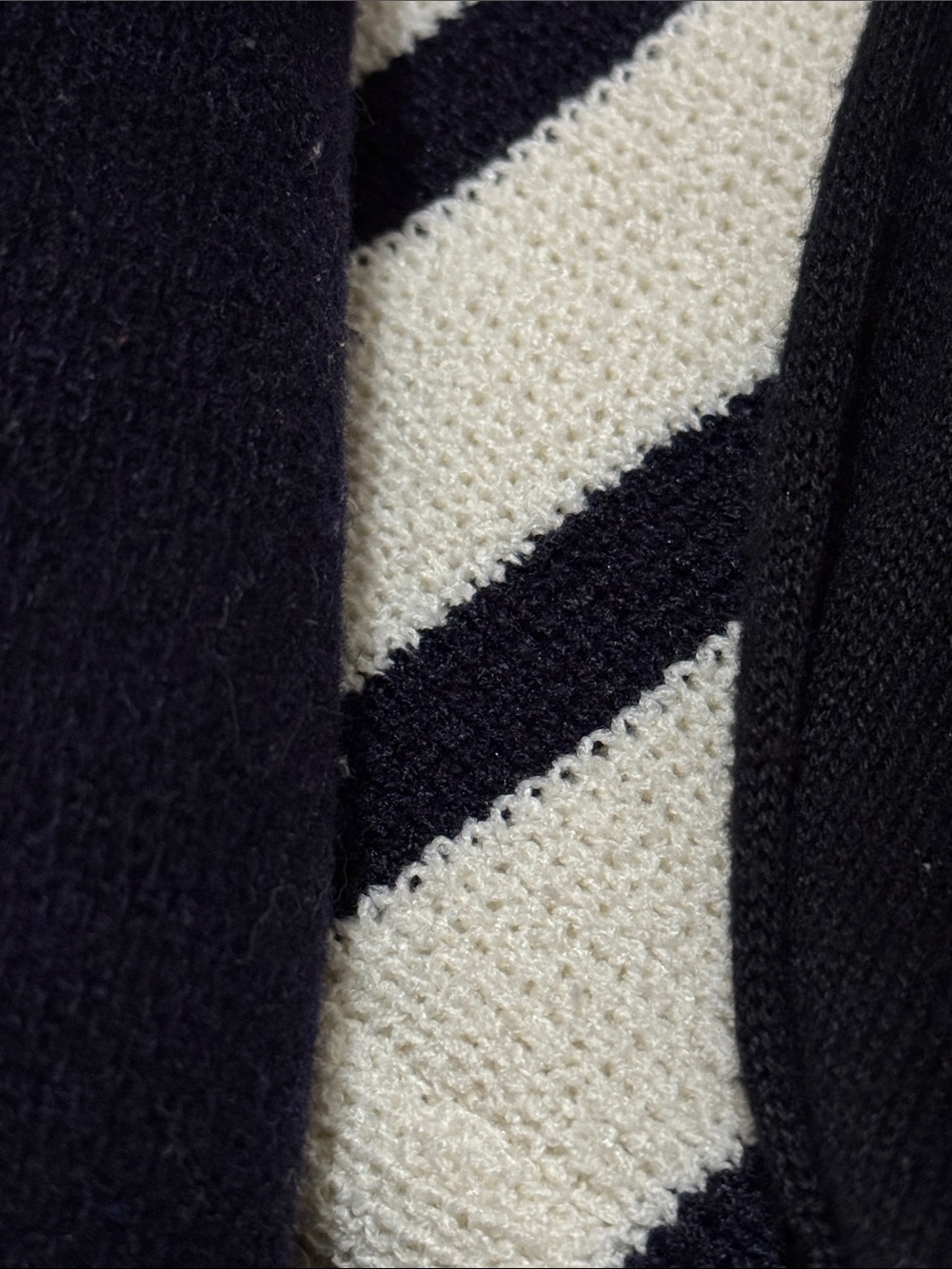 NWT H & M Knit Cardigan-Cream/Black Striped-Gold Toned Buttons-Poly Blend-Sz M - Picture 15 of 15